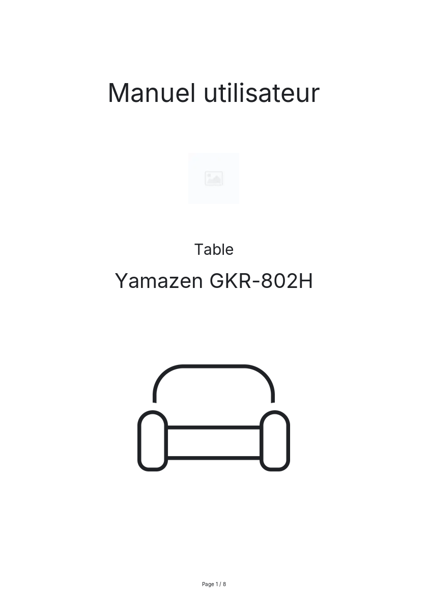 Page n°1 - Manuel utilisateur Yamazen GKR-802H