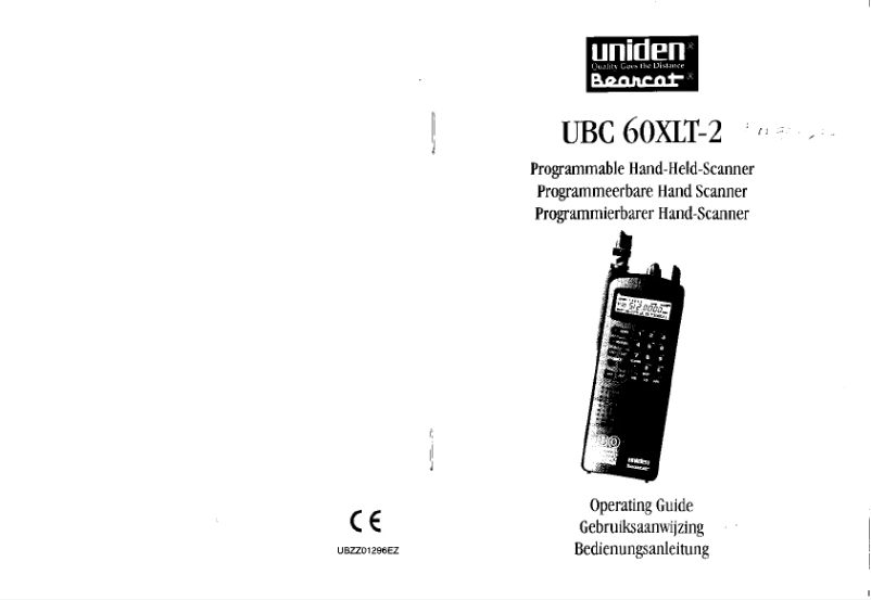 Image de la première page du manuel de l'appareil Bearcat UBC 60XLT-2
