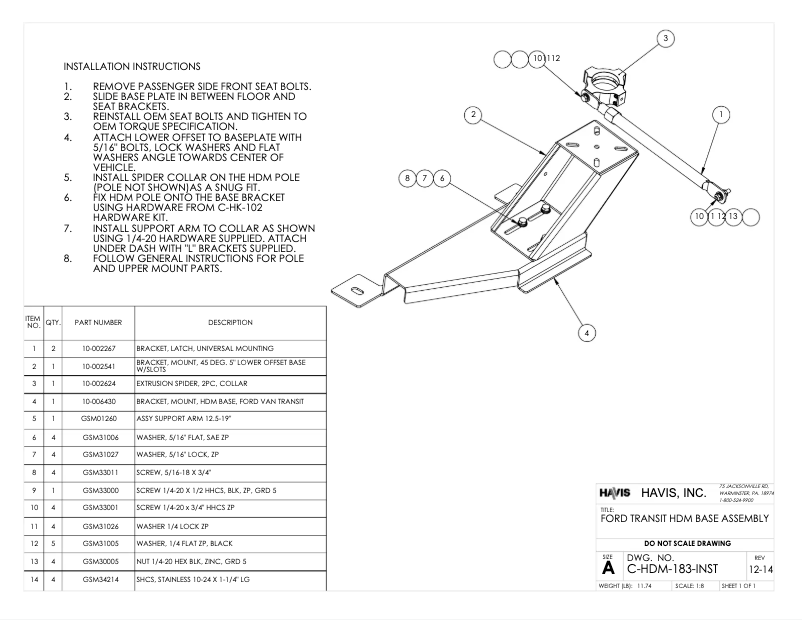 Image de la première page du manuel de l'appareil C-HDM-183