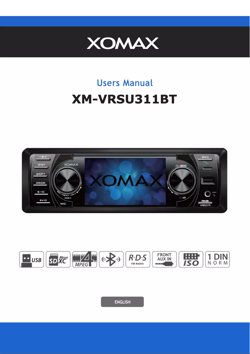 Image de la première page du manuel de l'appareil XM-VRSU311BT