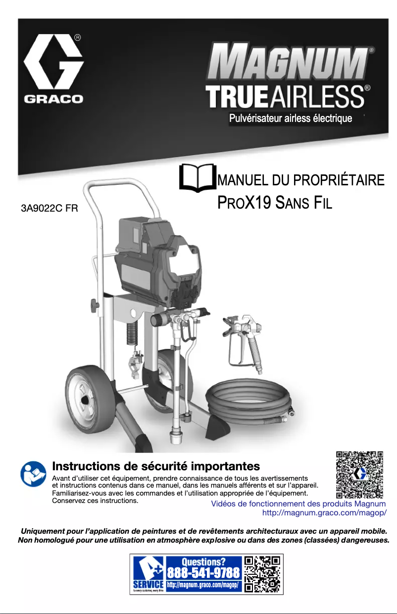 Page 1 de la notice Manuel utilisateur Graco Magnum ProX19 Cordless