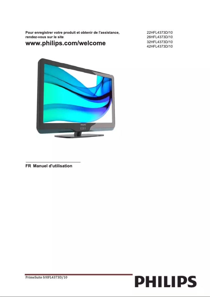 Page 1 of the manual User Manual Philips 26HFL4373D