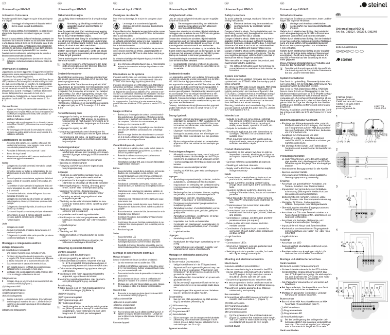 Page 1 de la notice Guide de démarrage rapide Steinel UI8 KNX