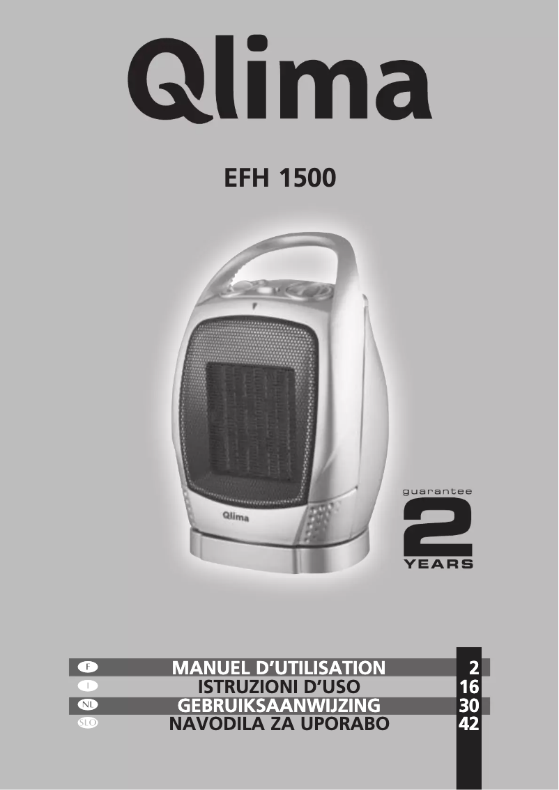 Page 1 de la notice Manuel utilisateur Qlima EFH 1500