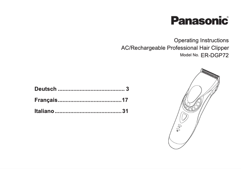 Page n°1 - Manuel utilisateur Panasonic ER-DGP72