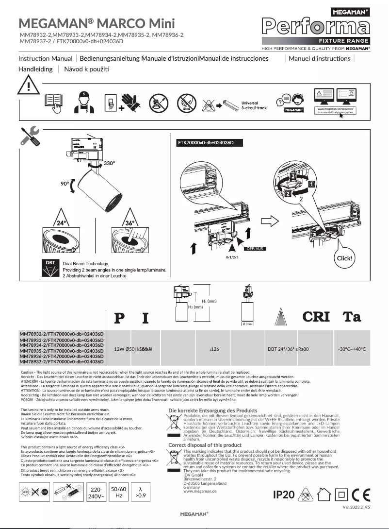 Imagen de la primera página del manual del dispositivo Marco Mini MM78935