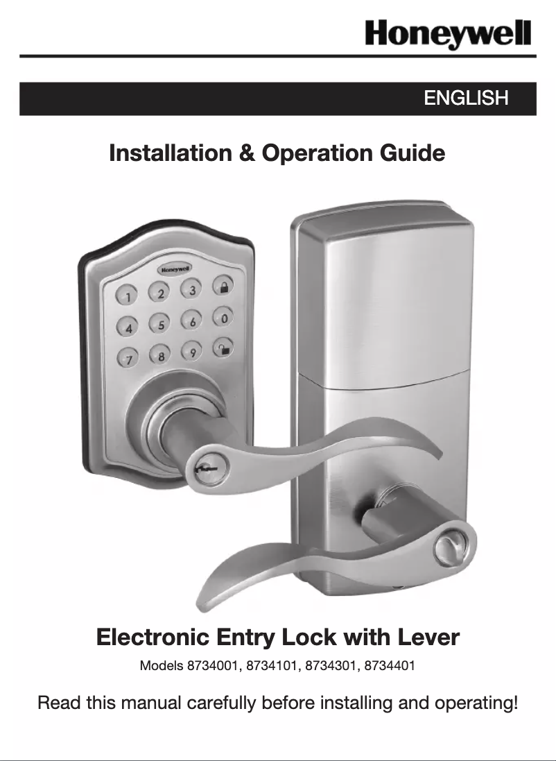Page n°1 - Manuel utilisateur Honeywell 8734101