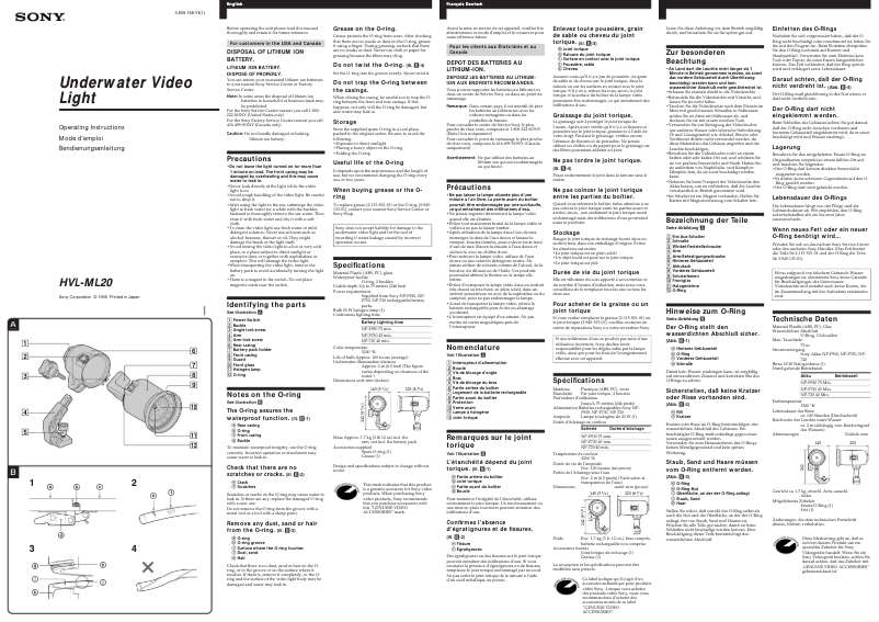 Image de la première page du manuel de l'appareil HVL-ML20