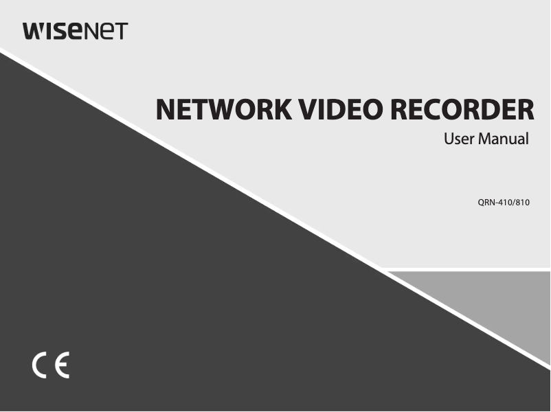 Page n°1 - Manuel utilisateur Wisenet QRN-810
