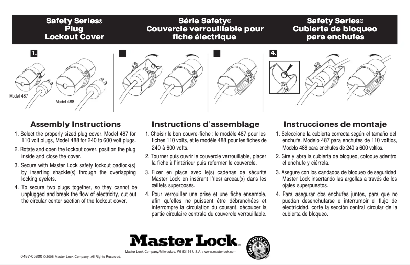 Page n°1 - Manuel utilisateur Master Lock 487