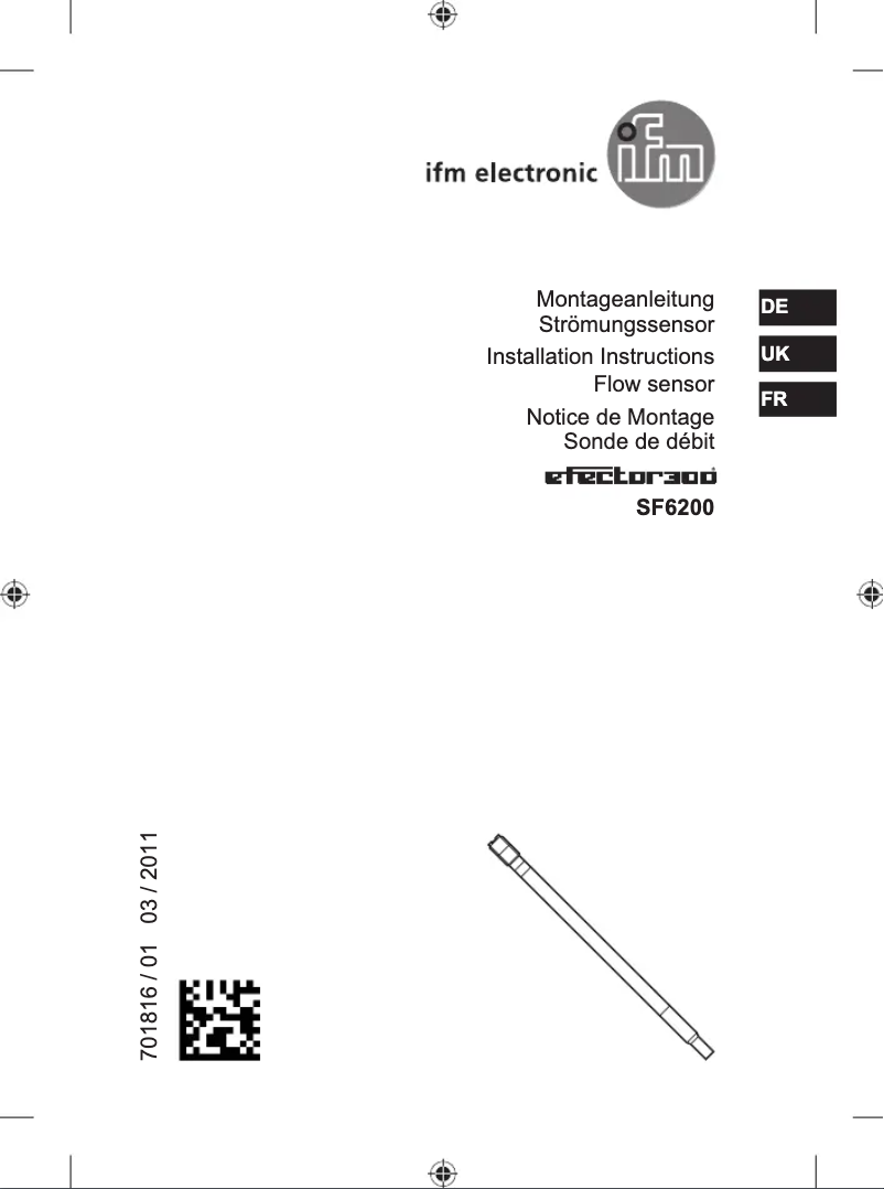 Page n°1 - Manuel utilisateur IFM SF6200