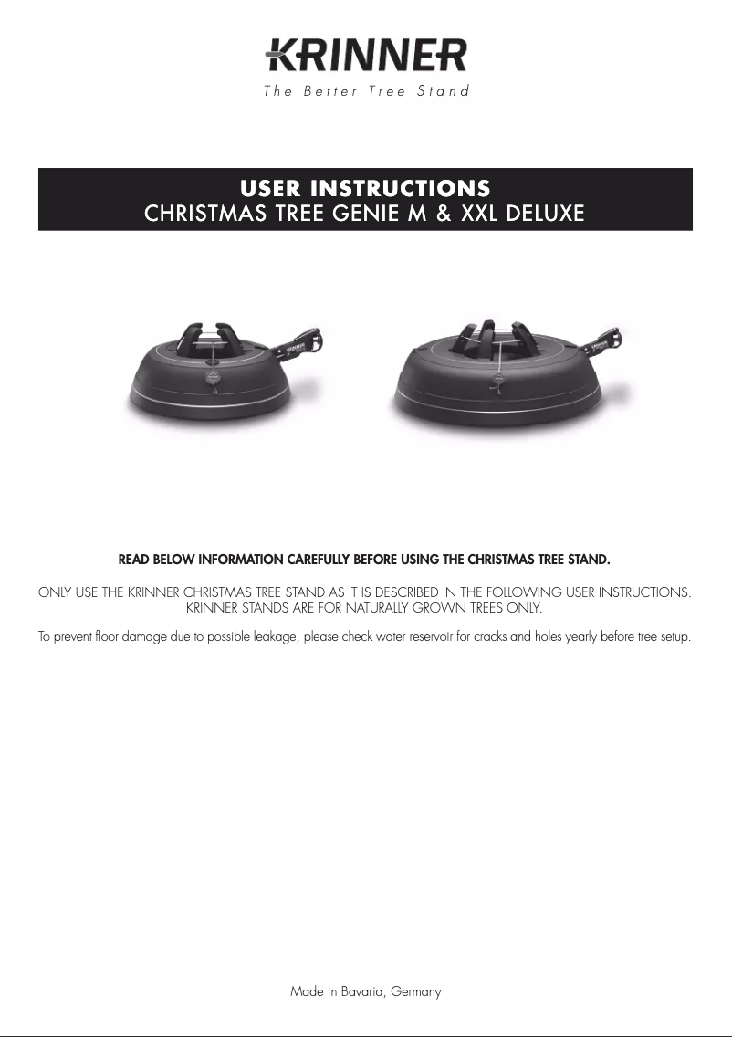 Page n°1 - Manuel utilisateur Krinner Tree Genie XXL Deluxe