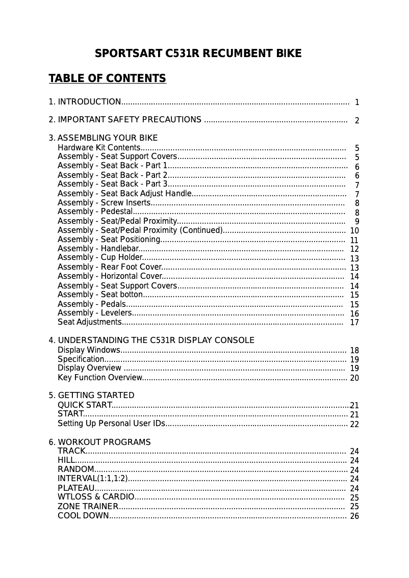 Image de la première page du manuel de l'appareil C531R