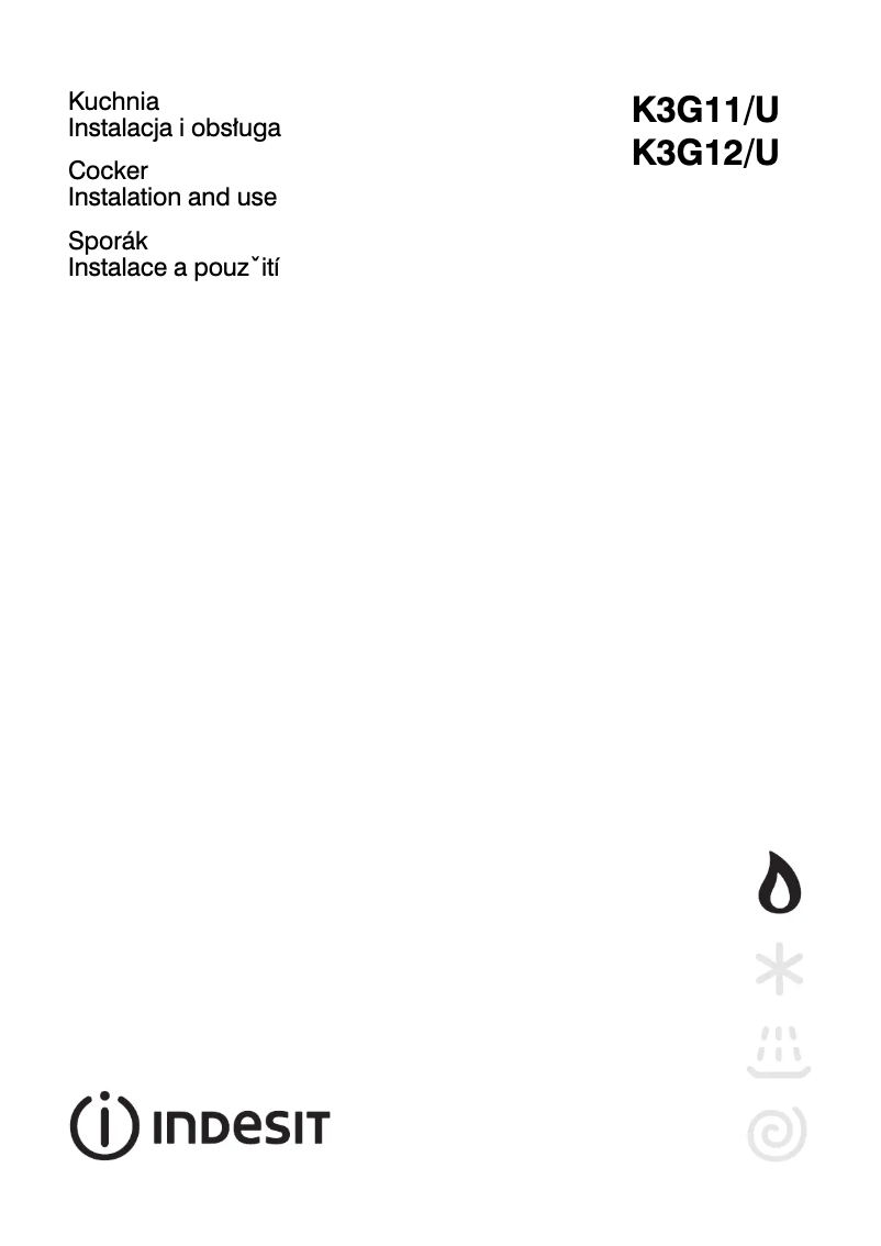 Page 1 de la notice Manuel utilisateur Indesit K3G12/U