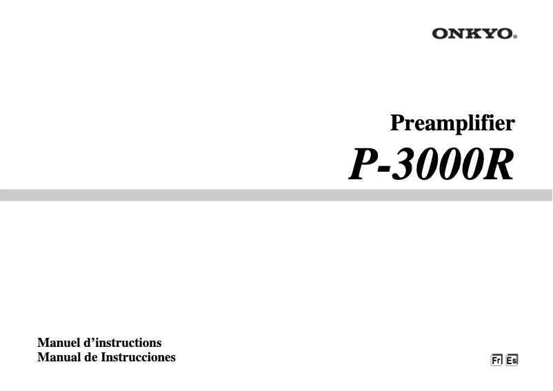 Page 1 de la notice Manuel utilisateur Onkyo P-3000R