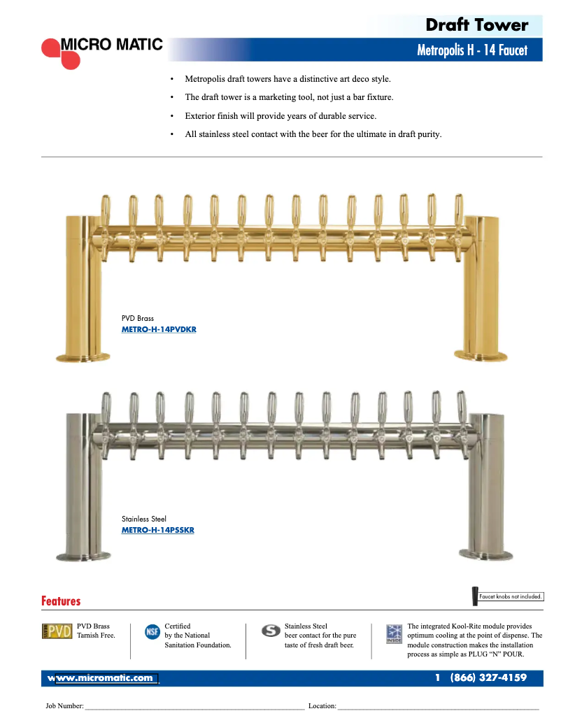 Page n°1 - Manuel utilisateur Micro Matic METRO-H-14PVDKR