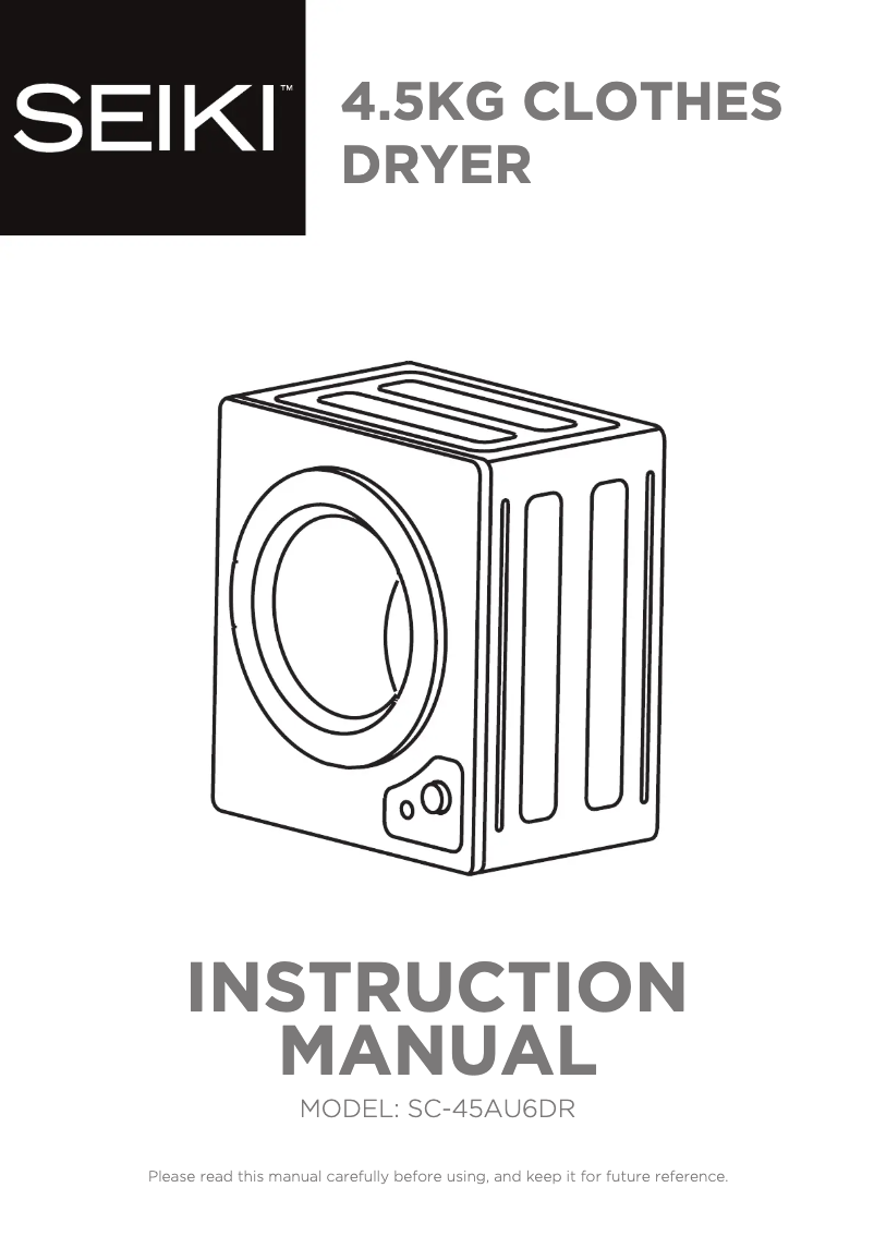 Page 1 de la notice Manuel utilisateur Seiki SC-45AU6DR