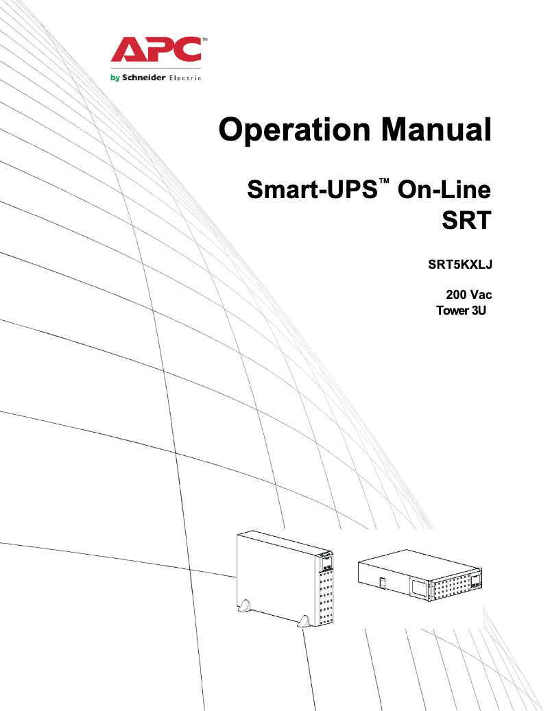 Image de la première page du manuel de l'appareil Smart-UPS On-Line SRT5KXLJ