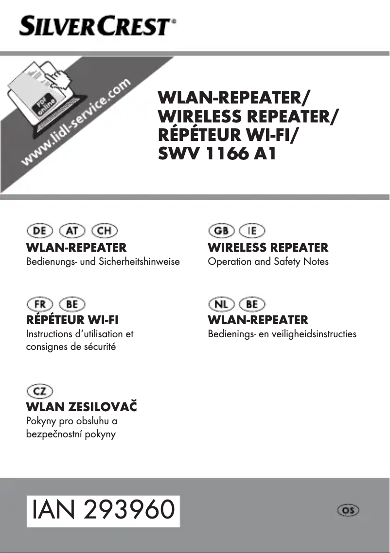 Page n°1 - Manuel utilisateur SilverCrest SWV 1166 A1