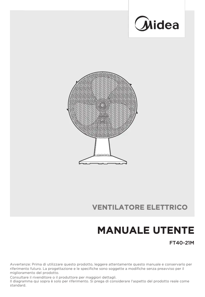 Página 1 del manual Manual de usuario Midea FT40-21M