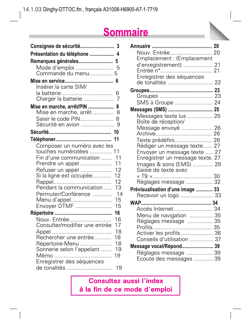 Image de la première page du manuel de l'appareil CL50