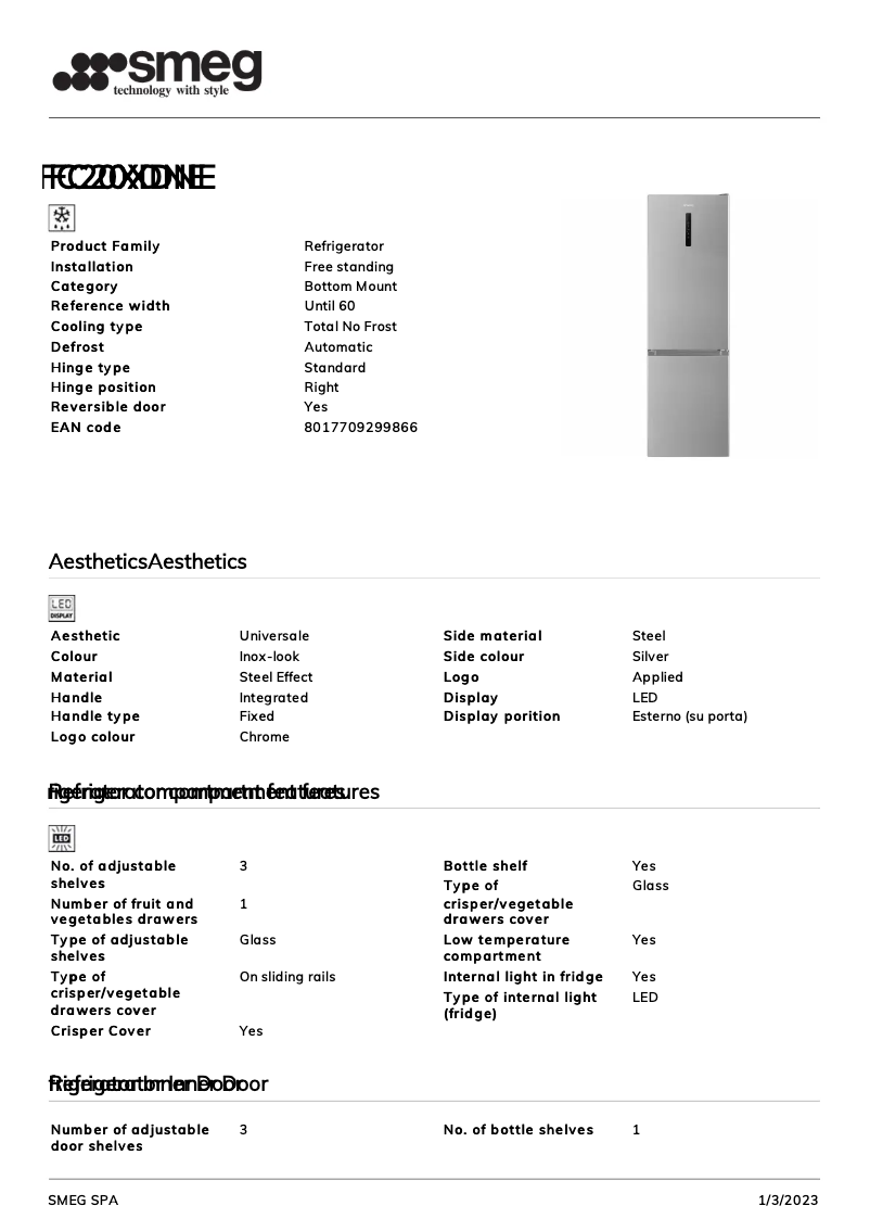 Image de la première page du manuel de l'appareil FC20XDNE