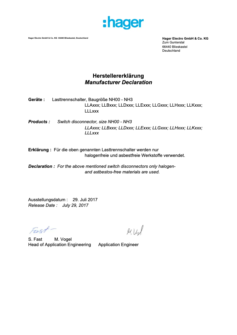 Page n°1 - Instructions de sécurité Hager LLD253