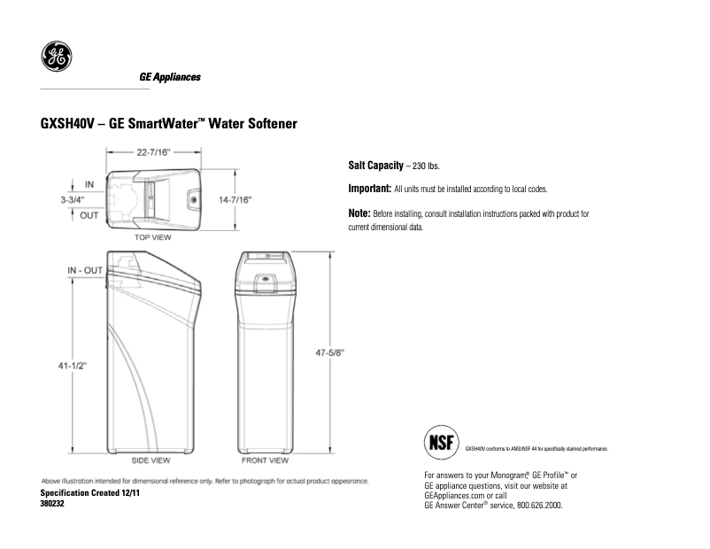 Image de la première page du manuel de l'appareil GXSH40V