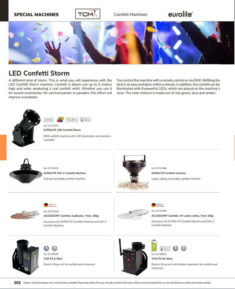 Page 1 de la notice Catalogue Eurolite LED Confetti Storm