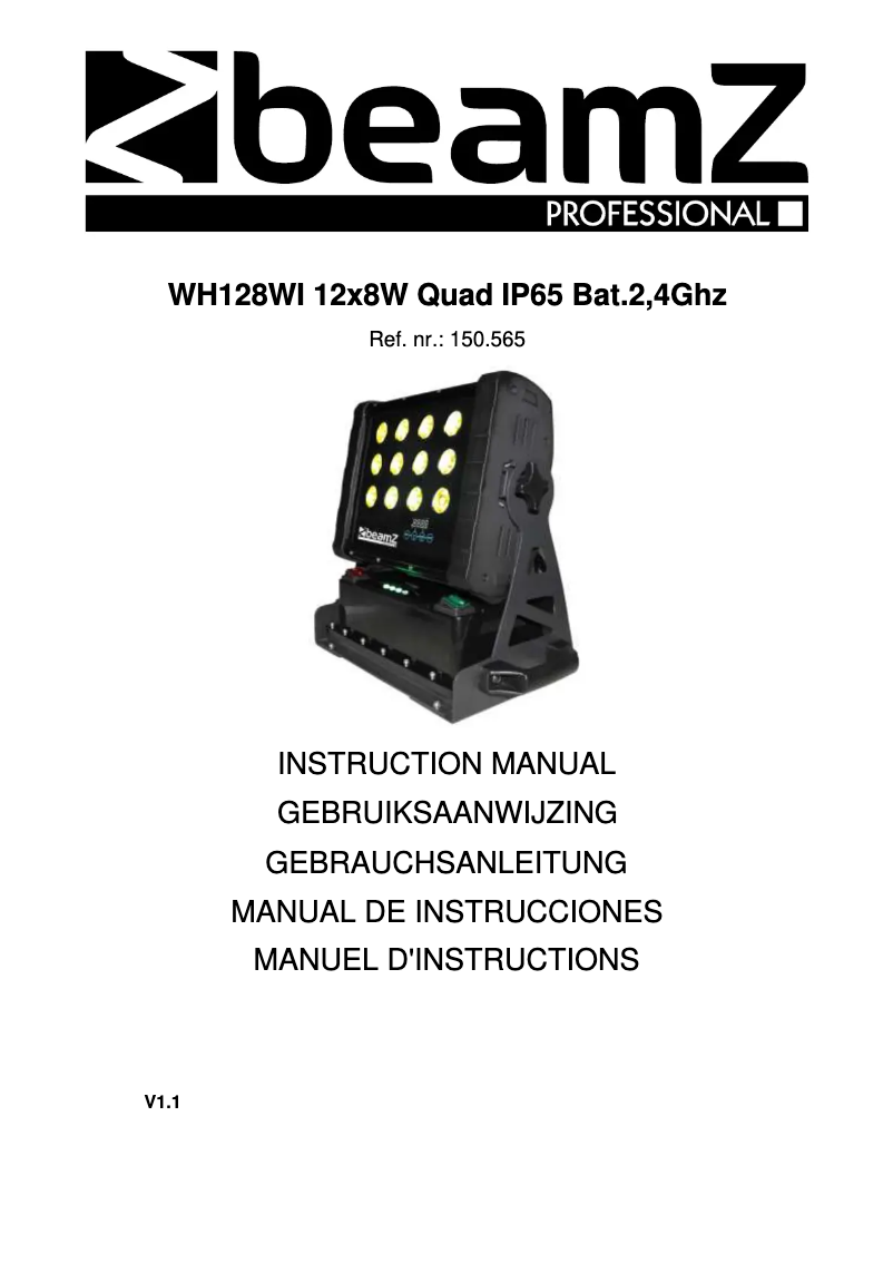 Page 1 de la notice Manuel utilisateur BeamZ WH128WI 150.565