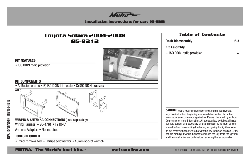 Image de la première page du manuel de l'appareil 95-8212