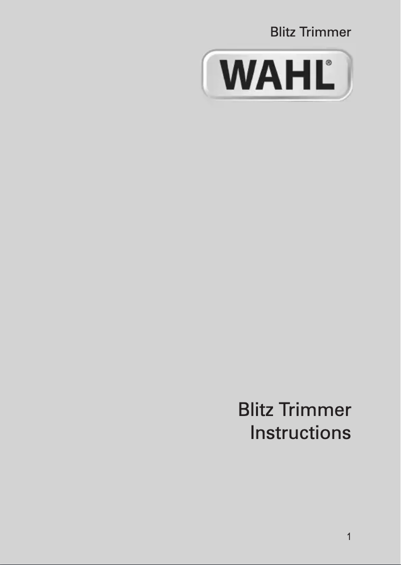 Page 1 de la notice Manuel utilisateur Wahl Blitz 9884