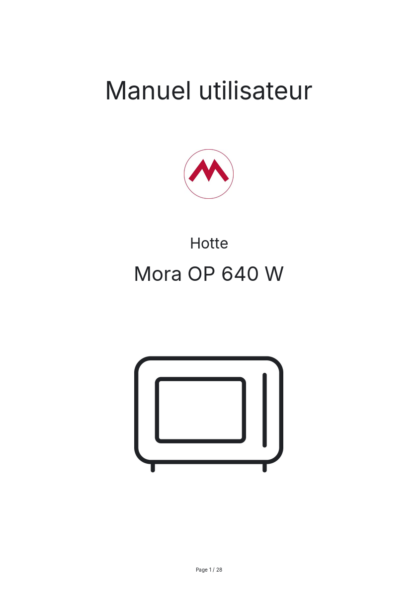 Image de la première page du manuel de l'appareil OP 640 W