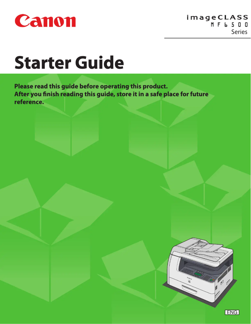 Page 1 de la notice Guide de démarrage rapide Canon imageCLASS MF6590