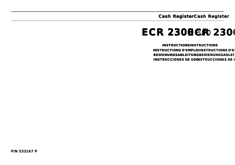 Page 1 de la notice Manuel utilisateur Olivetti ECR2300