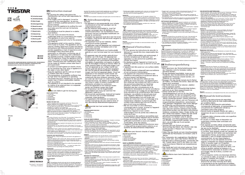 Page 1 de la notice Manuel utilisateur TriStar BR-2140