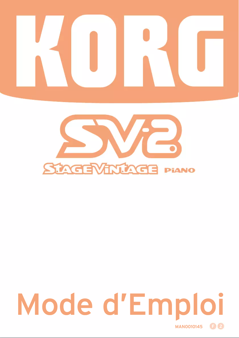 Page 1 de la notice Manuel utilisateur Korg Stage Vintage SV-2
