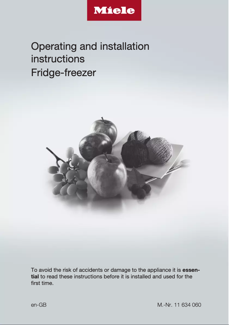 Page 1 de la notice Manuel utilisateur Miele KF 2801 Vi