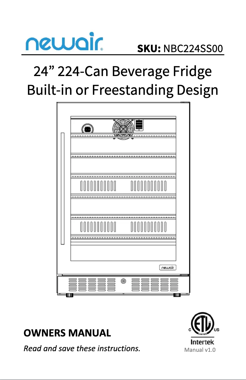 Page 1 de la notice Manuel utilisateur NewAir NABCCLSV000