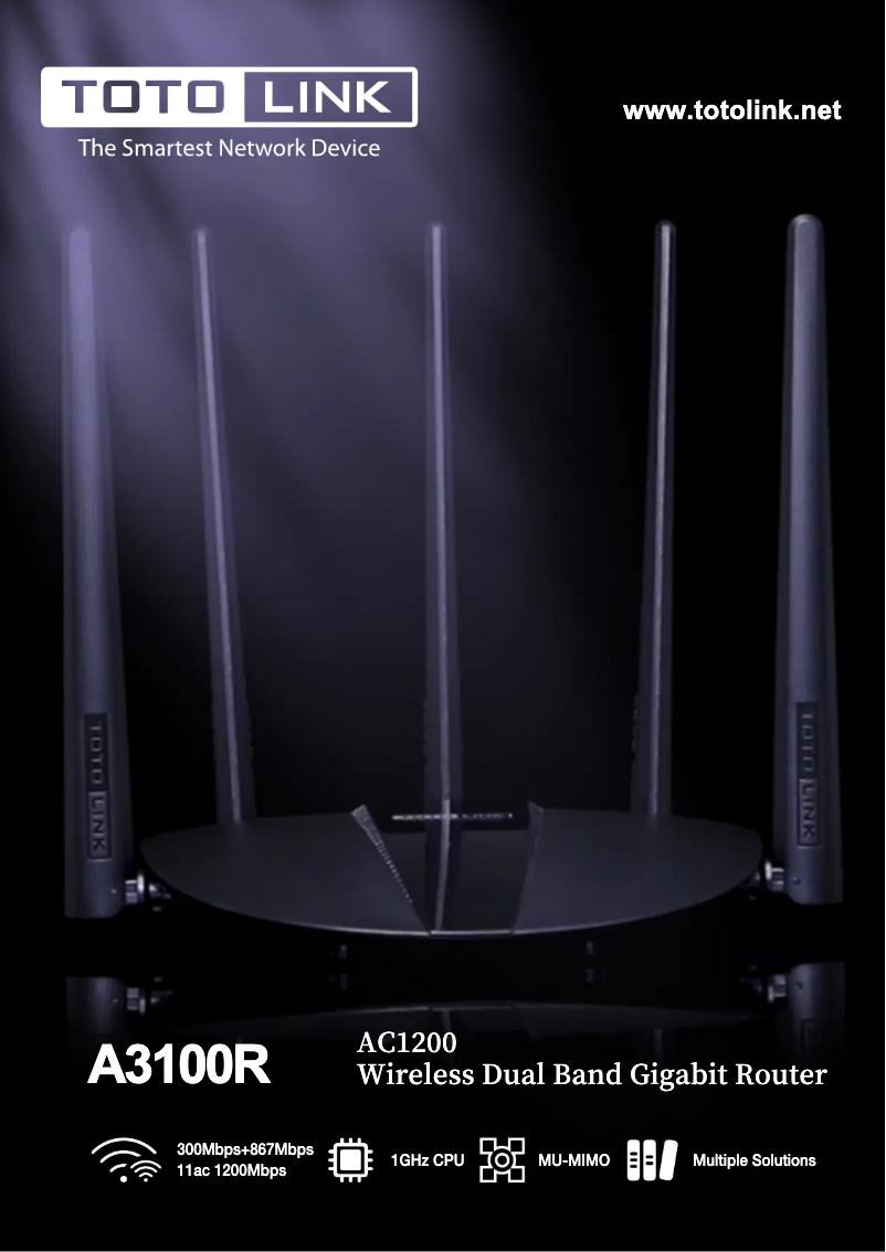 Page 1 de la notice Manuel utilisateur Totolink A3100R