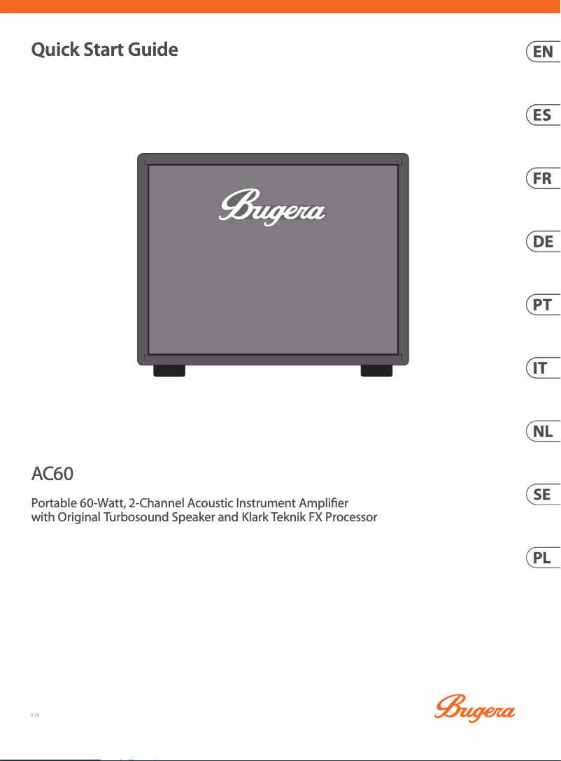 Page 1 de la notice Guide de démarrage rapide Bugera AC60