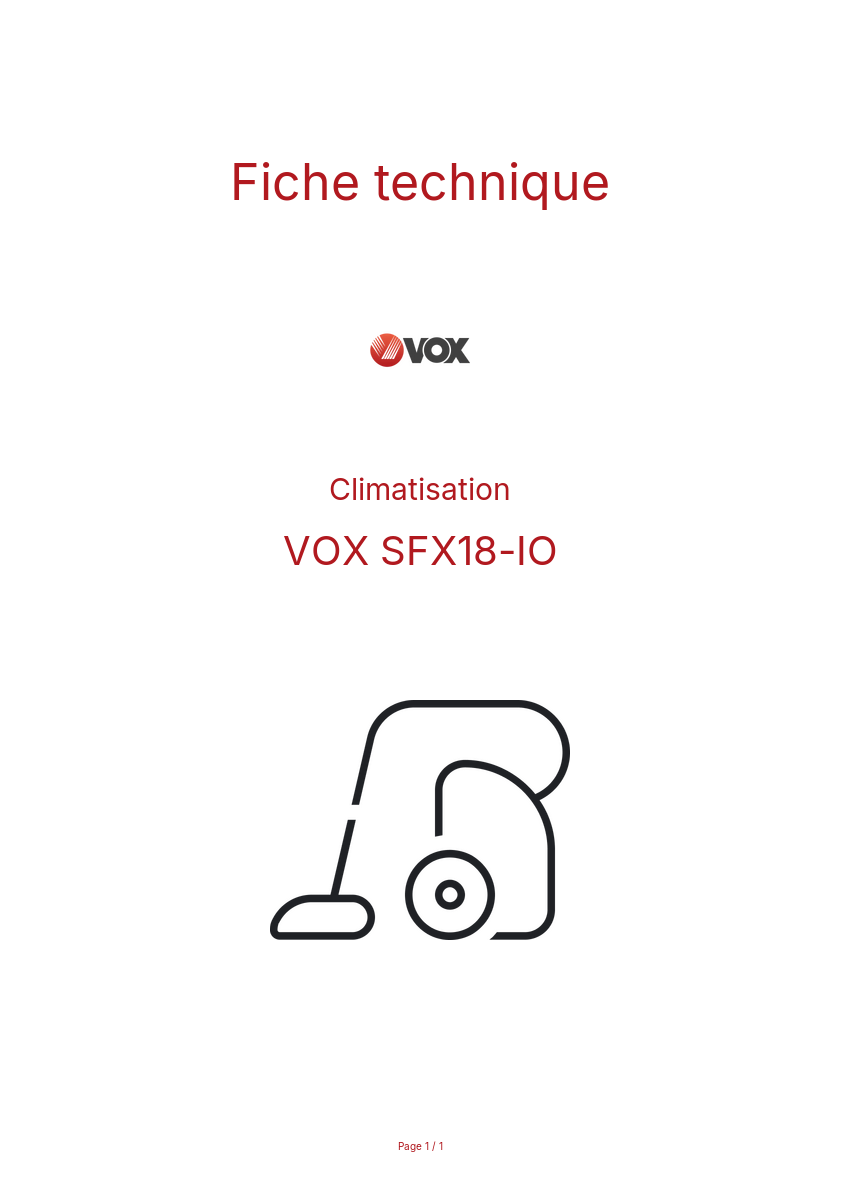 Image de la première page du manuel de l'appareil SFX18-IO