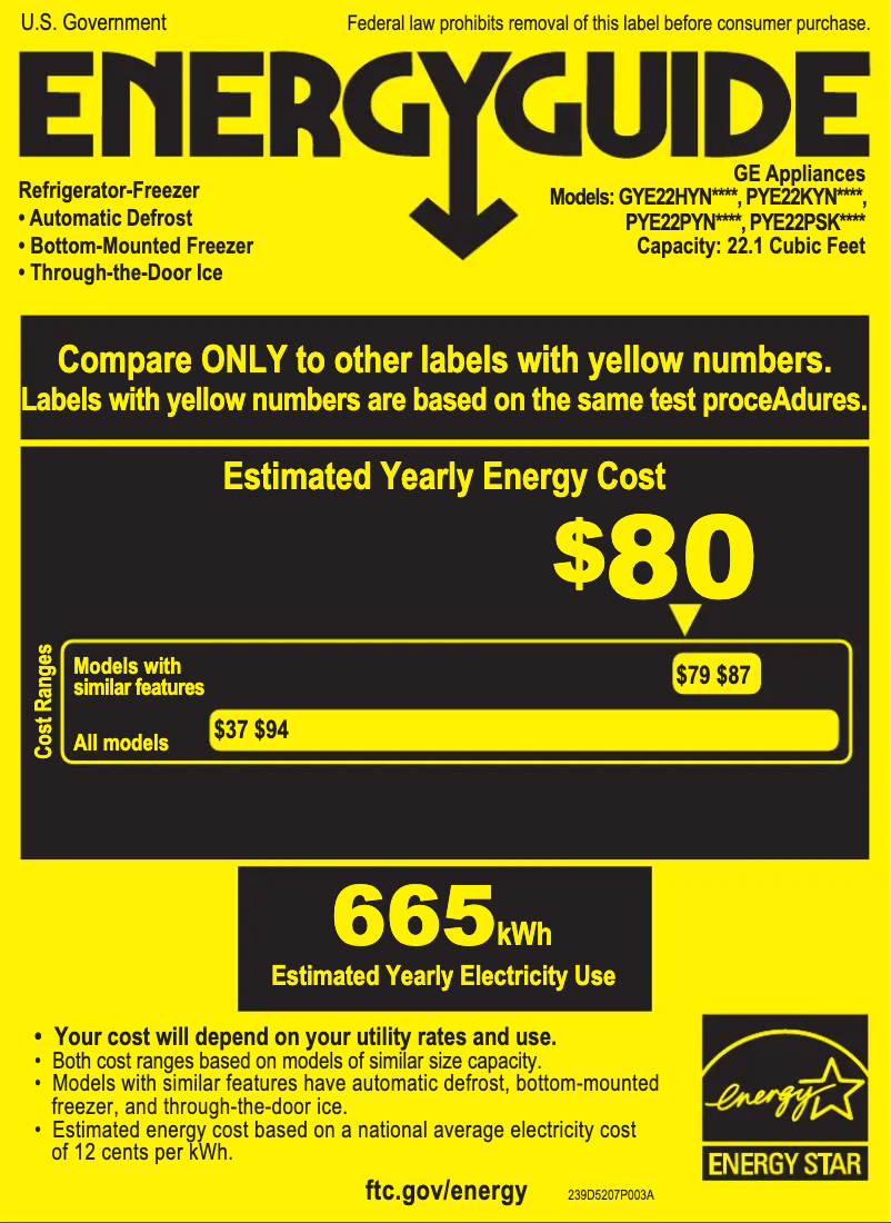Image de la première page du manuel de l'appareil Profile PYE22KYNFS