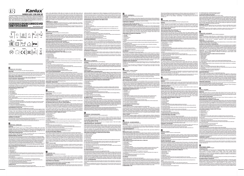 Page 1 de la notice Manuel utilisateur Kanlux SANSO LED 15W-NW-SE