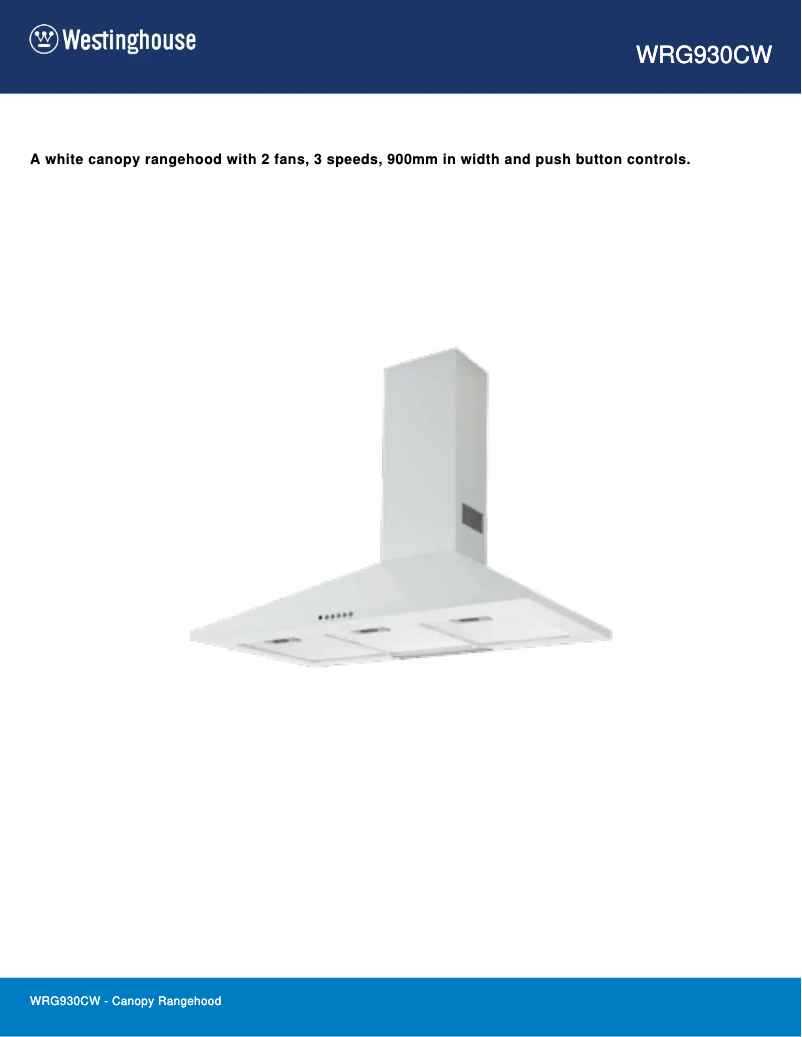 Page n°1 - Fiche technique Westinghouse WRG930CW