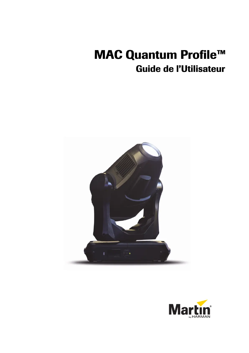 Page n°1 - Manuel utilisateur Martin MAC Quantum Profile