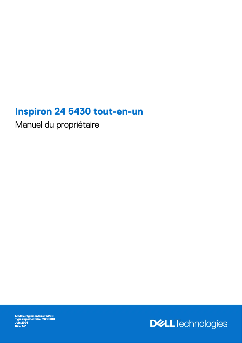 Page 1 de la notice Manuel utilisateur Dell Inspiron 24 5430
