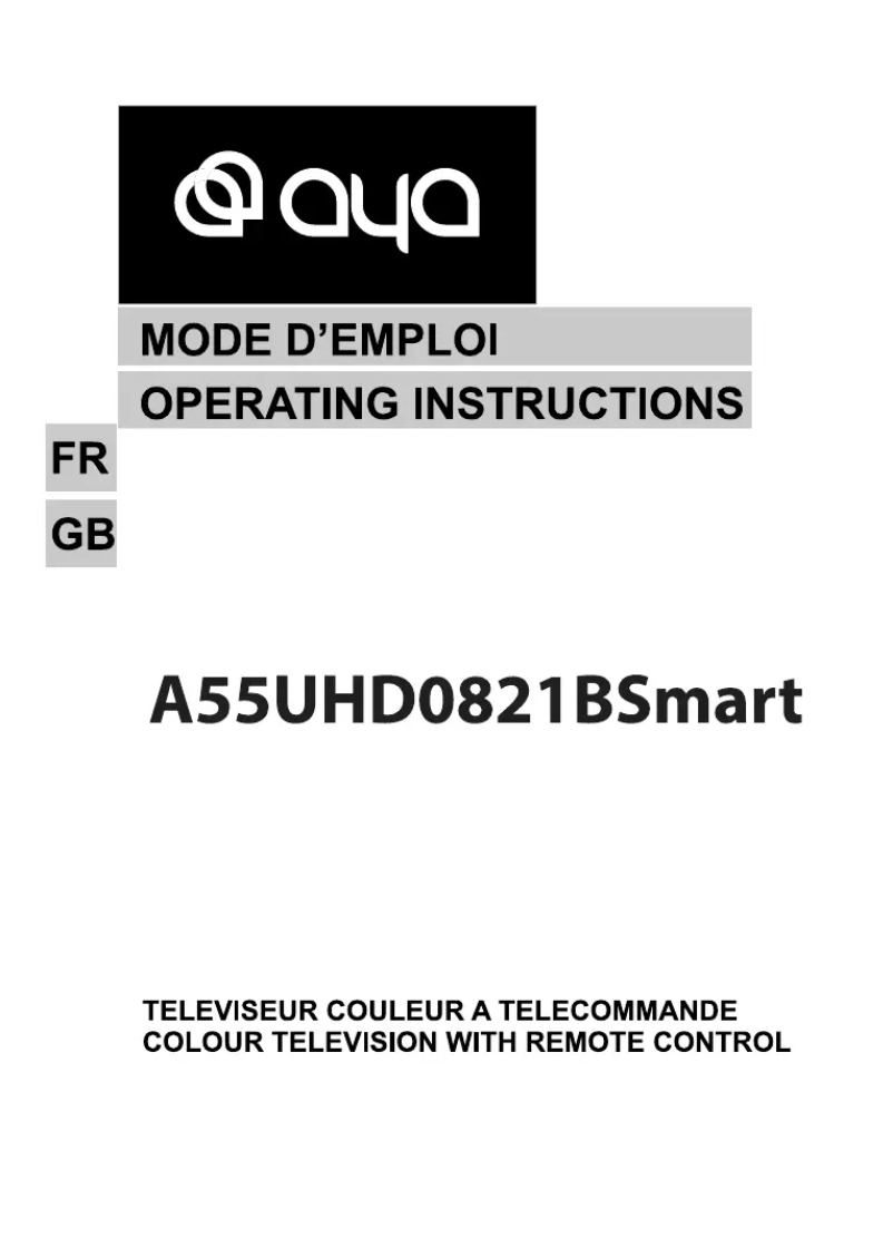 Image de la première page du manuel de l'appareil A55UHD0821BSmart
