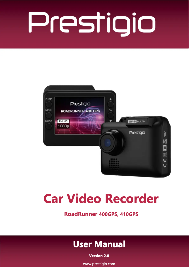 Page n°1 - Manuel utilisateur Prestigio RoadRunner 400GPS