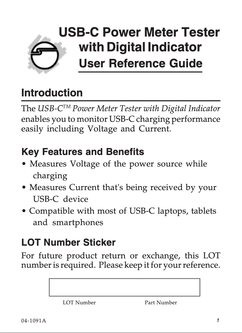 Page n°1 - Manuel utilisateur Siig CE-TE0011-S1